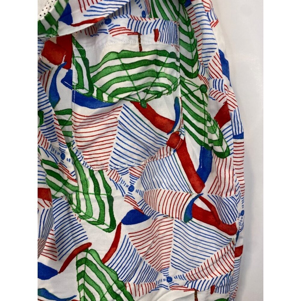 52 Conversations Anthropologie Button Front Umbrella Novelty Print Pencil Skirt - Picture 5 of 10